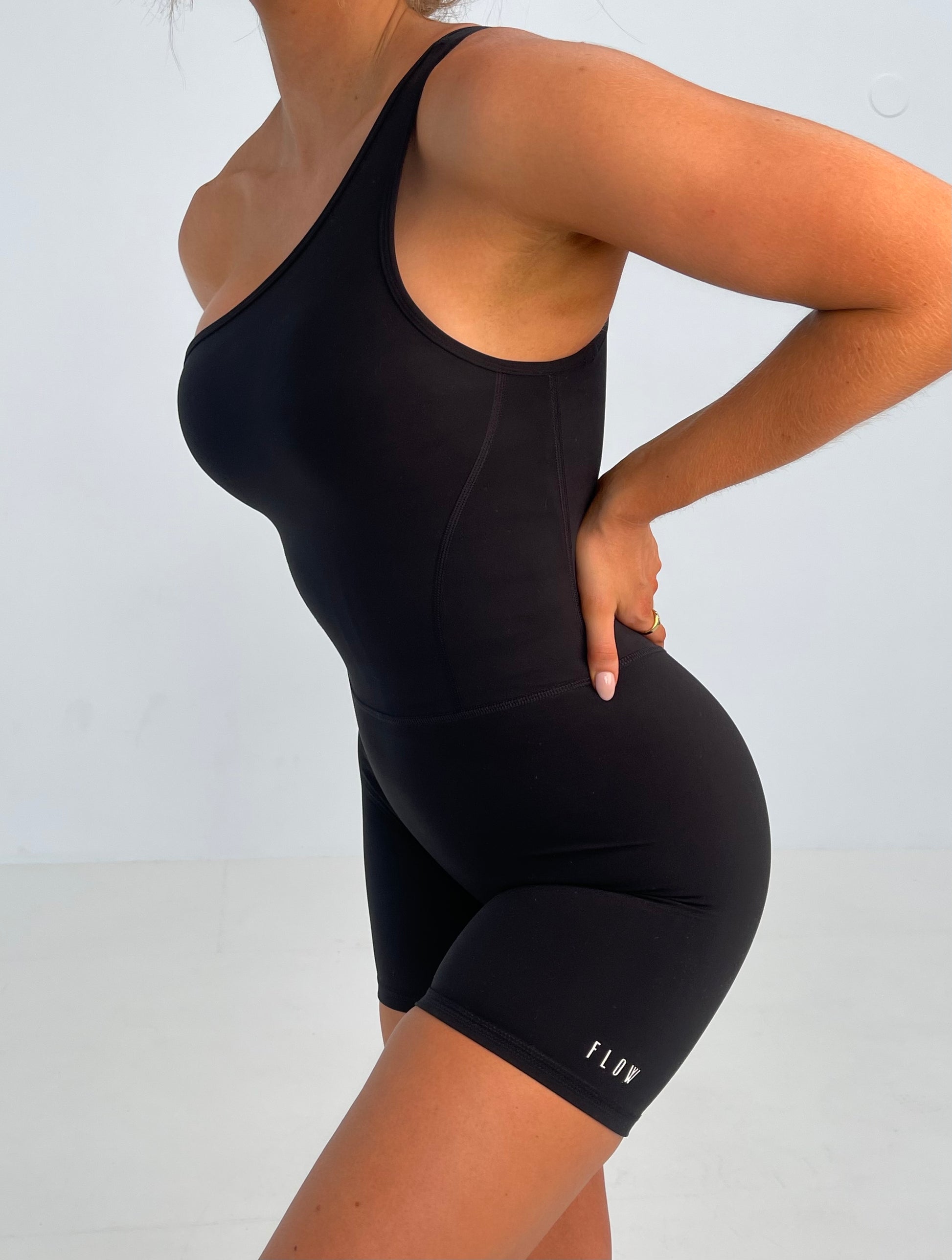 Mya One Shoulder Onesuit  ONYX – All With The Flow
